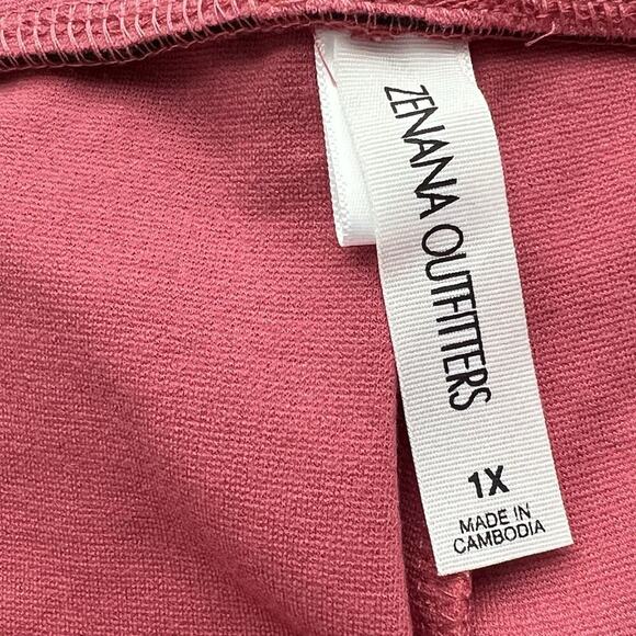 Zenana Outfitters‎ Lounge Pull On Wide Leg Pants Desert Rose Sz 1X Scalloped Hem - Picture 8 of 13